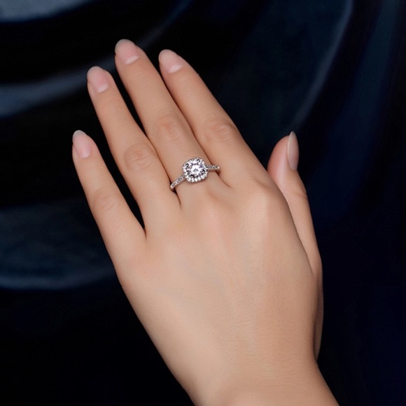 Yellow CZ Crystal Silver Ring NW 5-12 - Picture 2 of 2